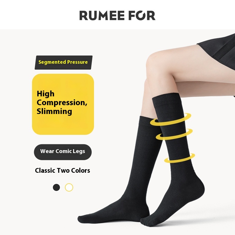 Thin Leg Socks Segmented Pressure Calf Socks Shaping JK Long Tube Over The Knee Ladies High Tube Knee Socks Zhuji Socks