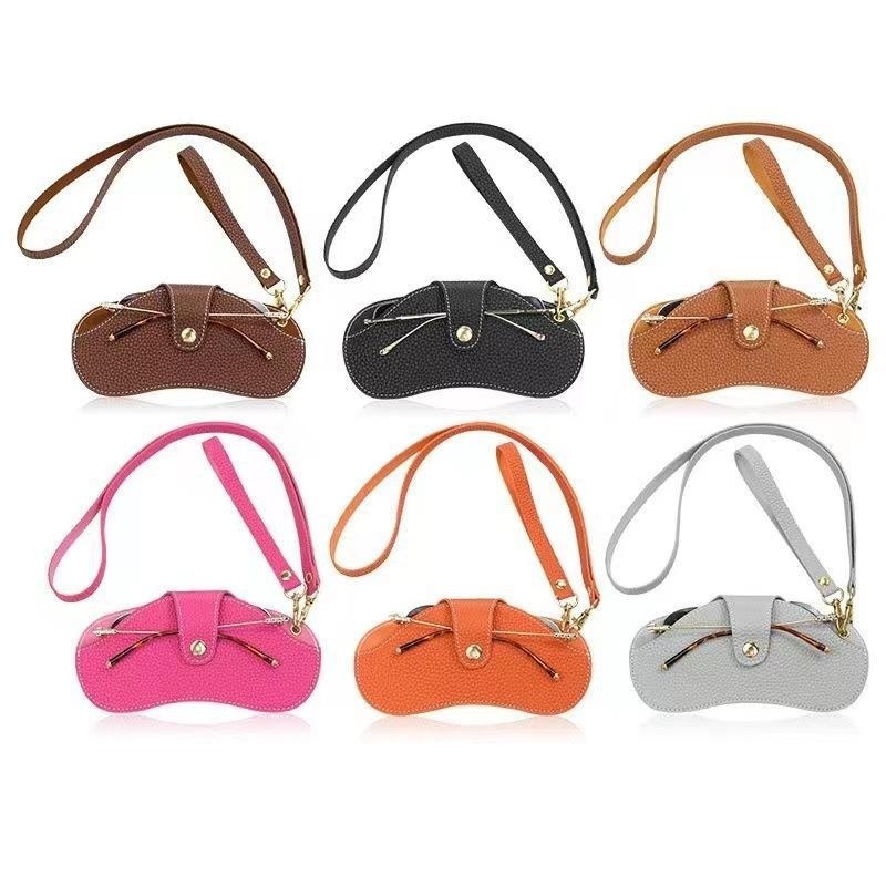 Outdoor Sunglasses Sunglasses Bag Neck Hanging PULeather Glasses Bag Myopia Glasses Storage Bag