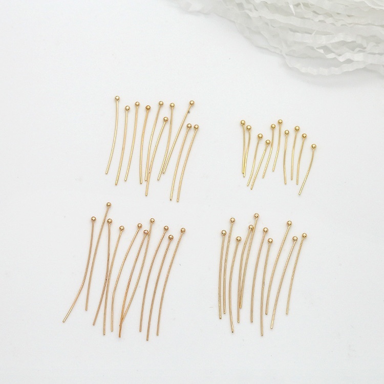 14 KReal Gold Ball Needle DIYHardware Jewelry Accessories Handmade Bead Accessories Multi-specification Round Head Needle500 Per Pack