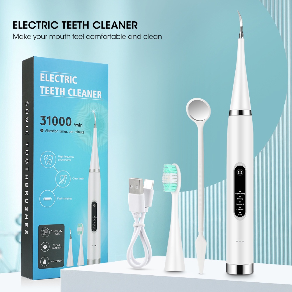 Electric Tooth Cleaner Electric Toothbrush Set Portable Dental Calculus Removal Tartar Cleaning Teeth Cleaning Whiteningtrument