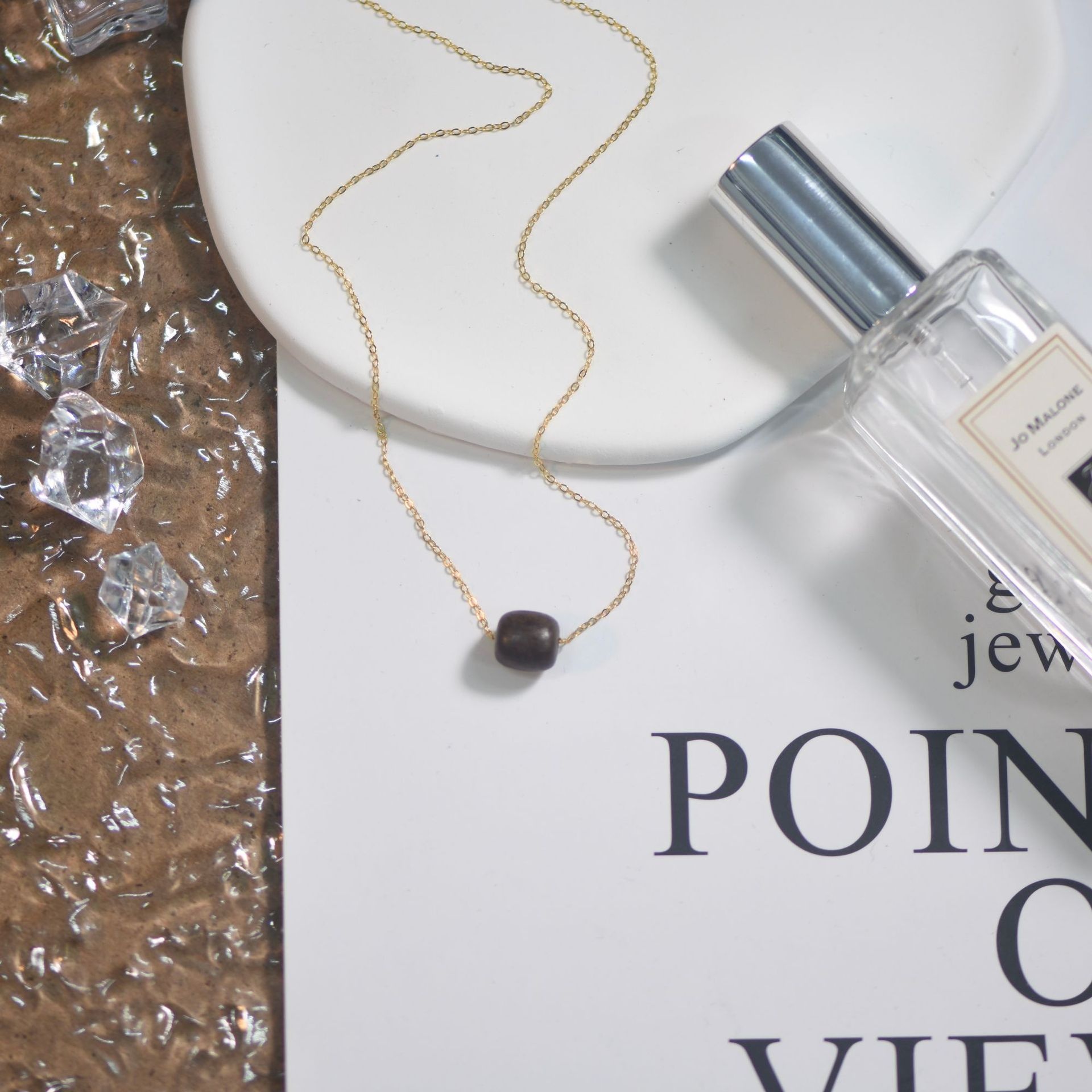 Personalized Sandalwood Pendant Clavicle Chain,Chinese Vintage Artistic Necklace With Natural Fragrance