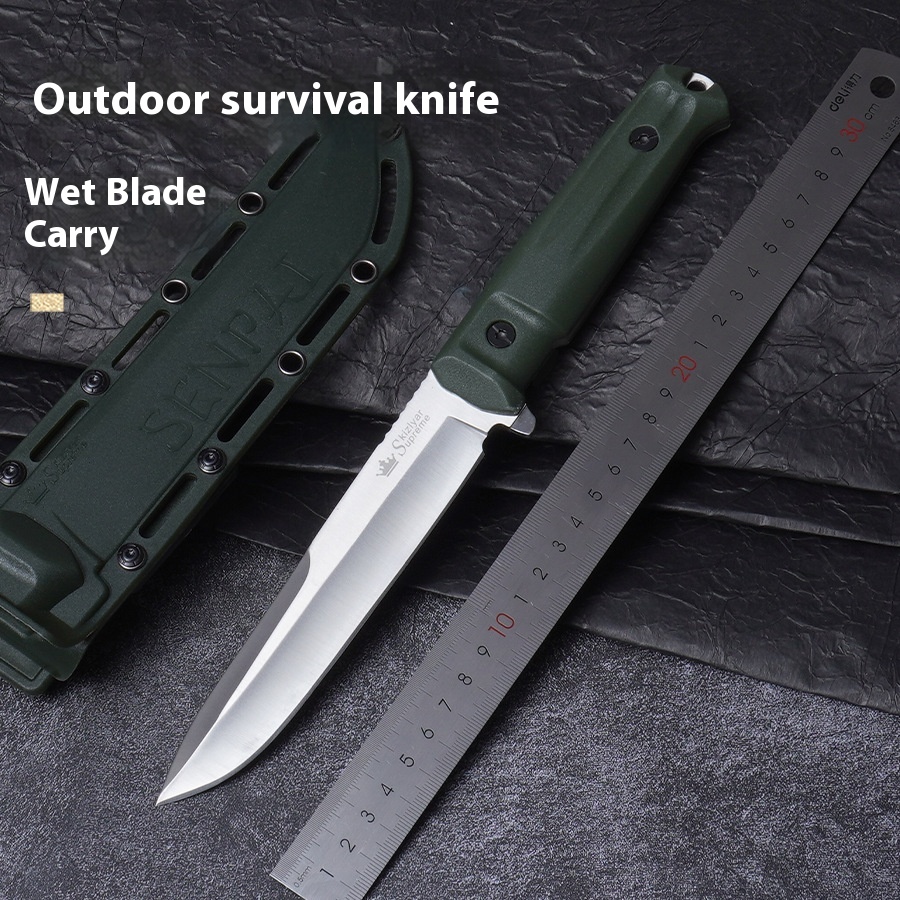Outdoor High Hardness Sharp Knife Camping Knife Field Survival Knife Straight Knife Self-defense Portable Knife Hand Knife Camping