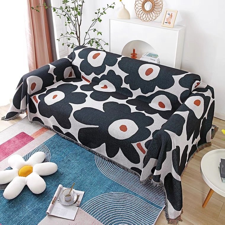 Poppy Flower Sofa Beanbag Cover Single And Double Blanket