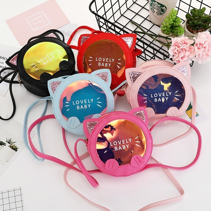 Children's Bag Messenger Bag Stylish Korean Style Fashion Cute Cartoon Girl Mini Bag Puy Small Round Bag