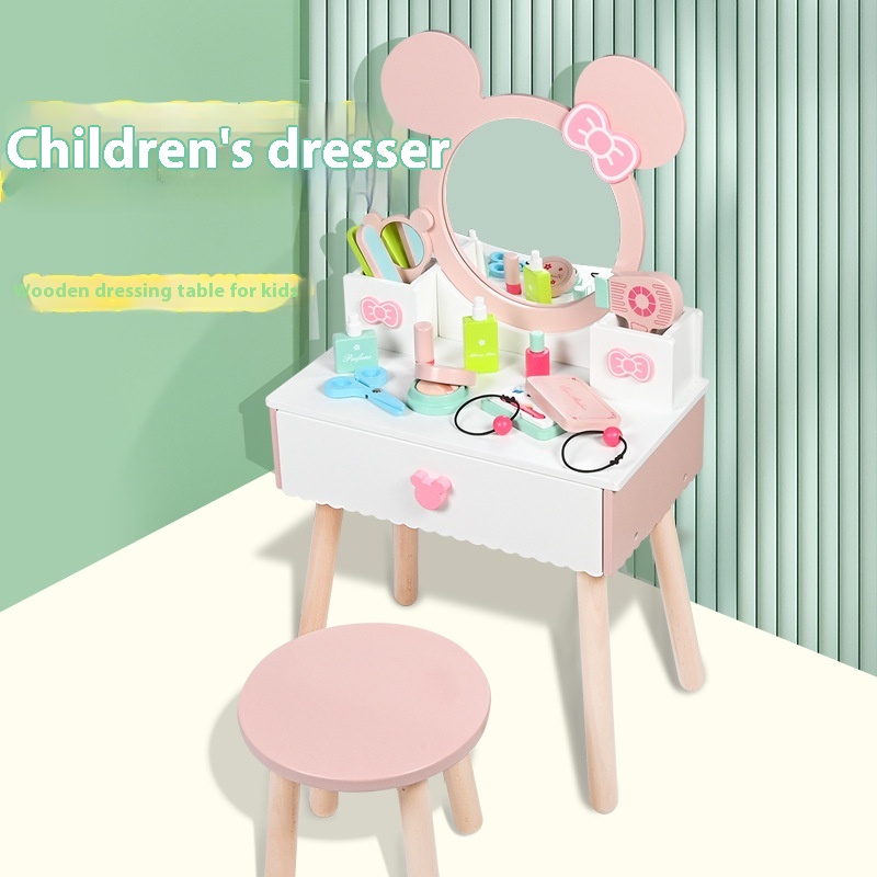 Products Children's Simulation Dressing Table House Play Set Dressing Table Parent-child Interactive Kindergarten Educational Toys