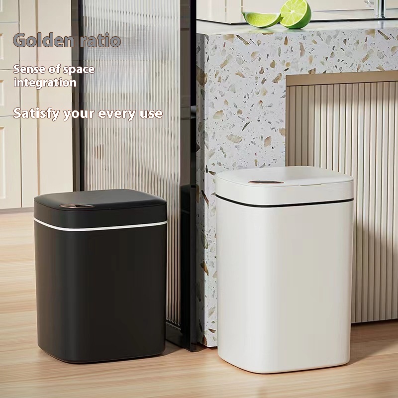 Smart Trash Can Household Bedroom Large Capacity Kitchen Toilet Fully Automatic Sensor Trash Can High Value