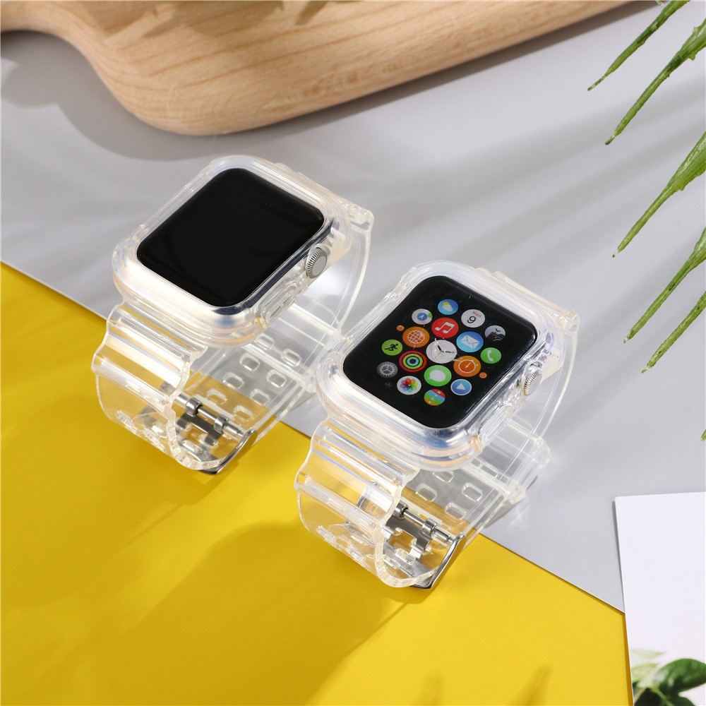 Suitable For Apple Watch1234 Generation44/42mm Transparent Tpu Wristband Apple Watch Case38/40mm