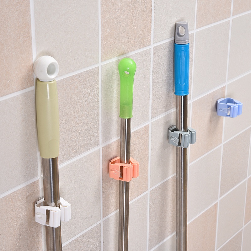 Q5212 Mop Rack Bathroom Mop Hook Bathroom Sticky Hook Strong Broom Hanger Multi-color Hook