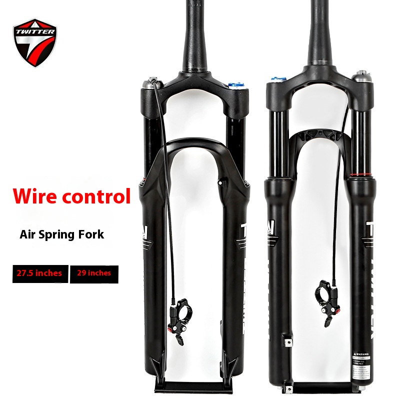 TWITTERMountain Bike Bicycle Front Fork Air Pressure Front Fork27.5/29 Inch Shock Absorber Accessories SCan Be