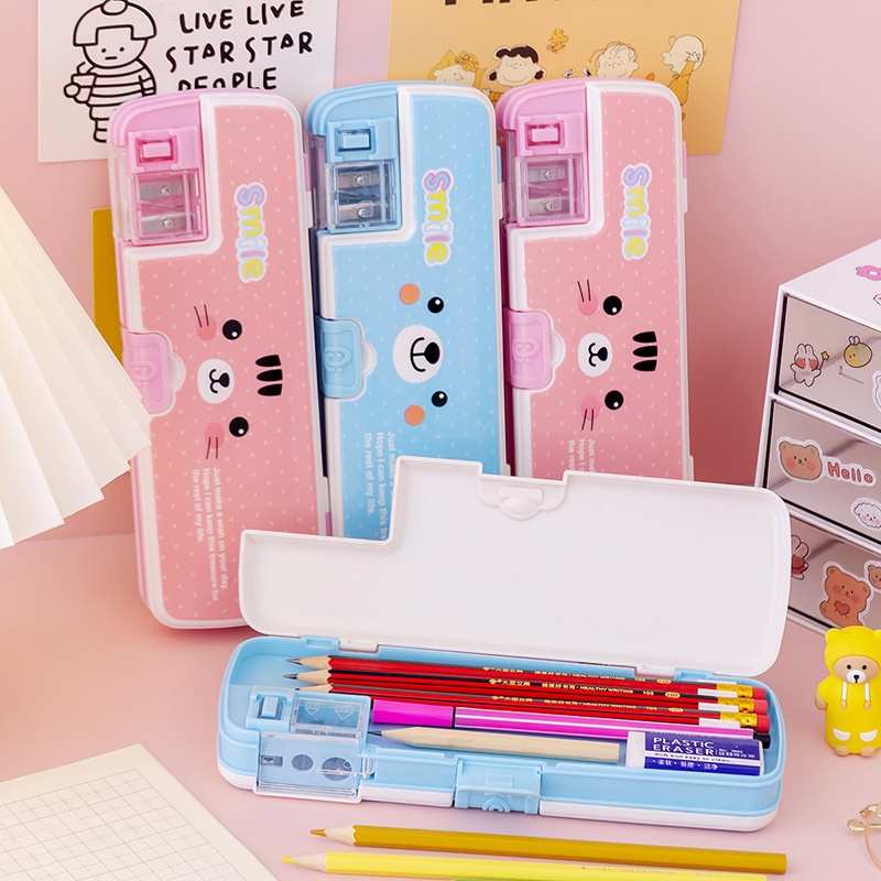 Japanese Cute Double-Layer Multi-Functional Pencil Case For Elementary Students