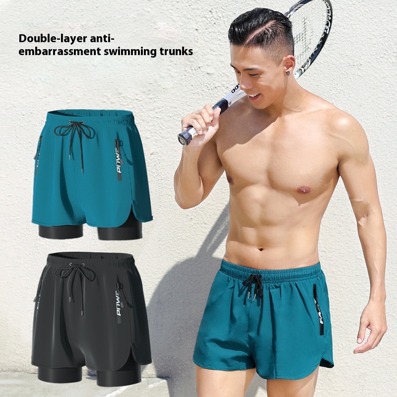 Swim Trunks Men Anti-embarrassment Loose Quick-drying Men's Swimming Trunks Boxer Swimsuit Suit Beach Pants Hot Spring Swimming