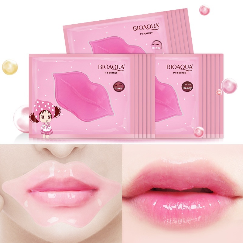 Bioaqua Collagen Nourishing Lip Mask-Single Sheet,Hydrating And Moisturizing,Reduces Lip Wrinkles And Improves Lip Color,Leaving Lips Soft And Plump