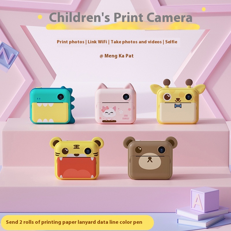 Children's Camera Polaroid Digital Camera Toy Photo Printing Set Small S L R Mini
