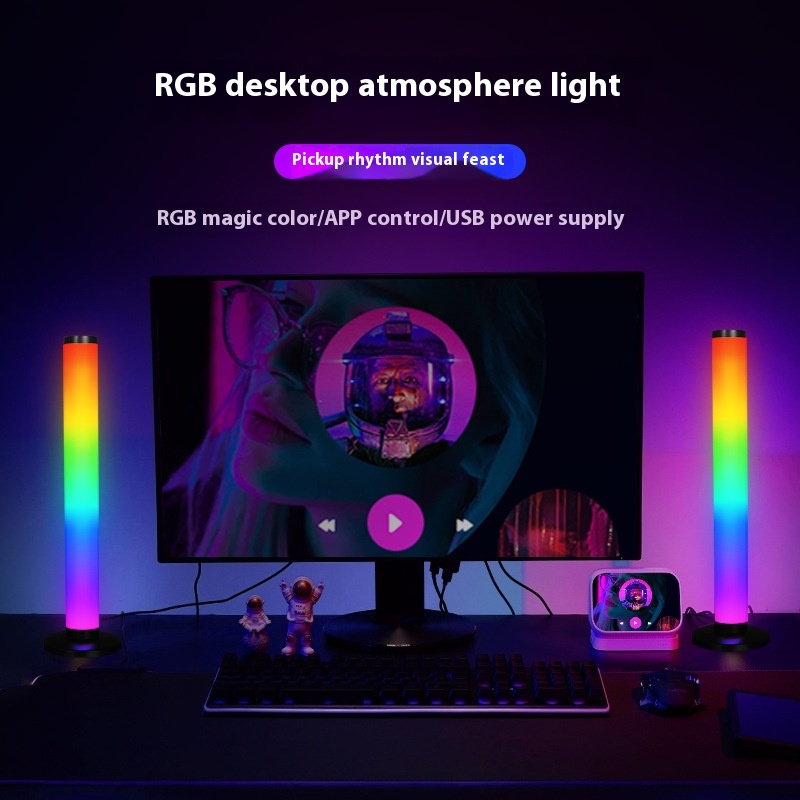 Hot-selling360-degree Internet Celebrity Gaming Computer Desktop Sound Pickup Lamp Bedroom Atmosphere Sound Pickup Atmosphere Lamp