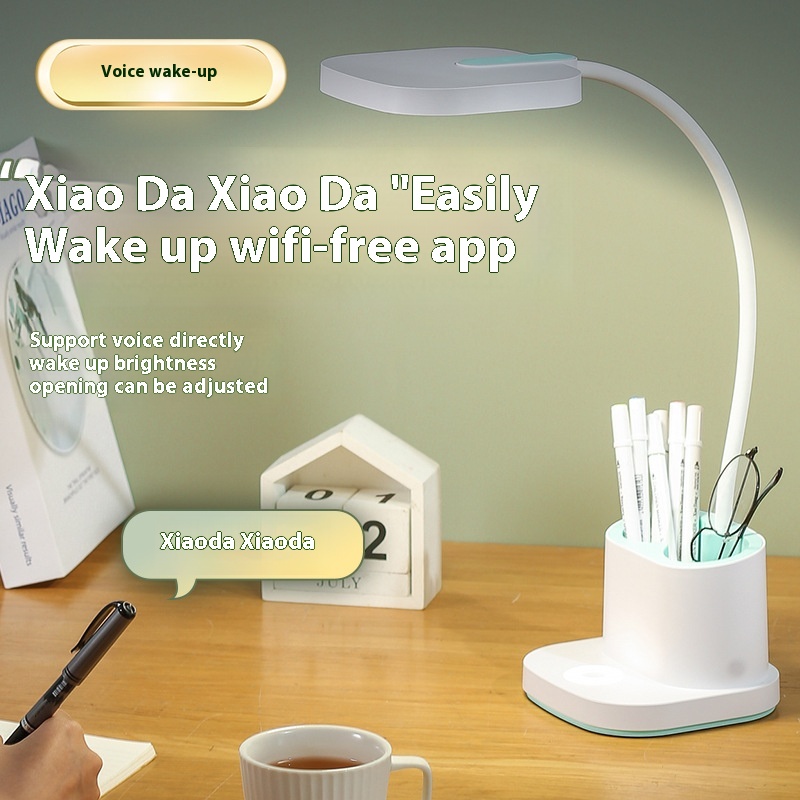 Technological Sense L E D Storage Touch Night Light Desk Lamp Office Learning Multi-function Dimming Voice Control Desk Lamp