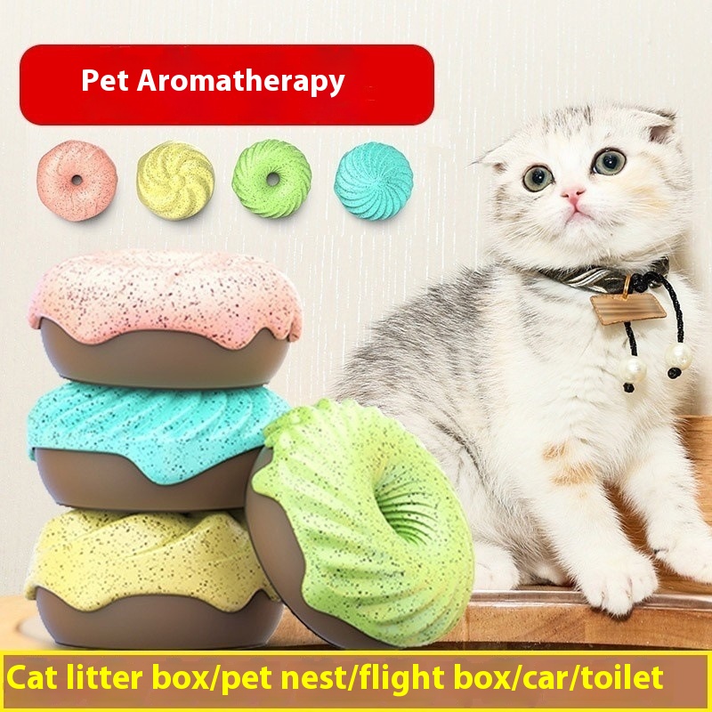Pet Aromatherapy Deodorant Donut Cat Litter Box Cat Kennel Flight Box Indoor Clean Air Fresh Aromatherapy