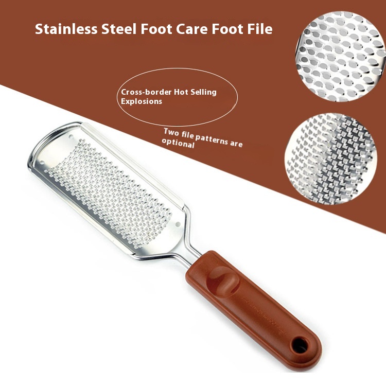 Stainless Steel Plastic Rubber Handle Foot Plate Tool Foot Care Foot Grinder Brush To Remove Dead Skin Pedicure Tool