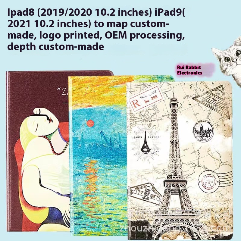 Suitable For Apple Ipad10.5-inch Tablet Protective Cover Ipad10.2-inch Painted Pattern Leather Case