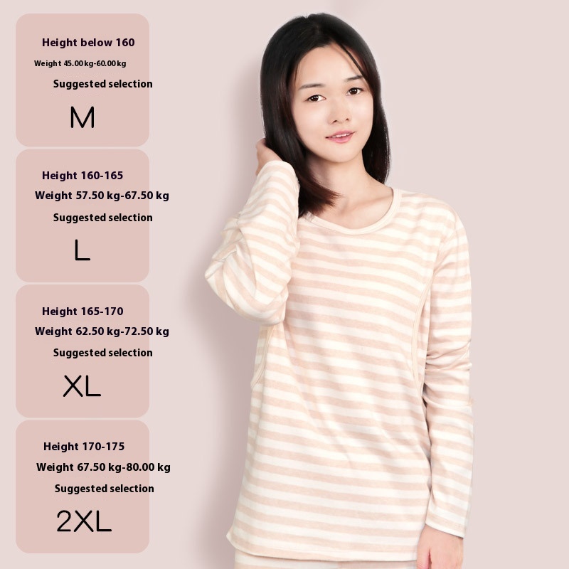Colored Cotton Nursing Clothes Tops Maternity Confinement Clothes Maternity Clothes Postpartum Feeding Underwear Autumn And Winter