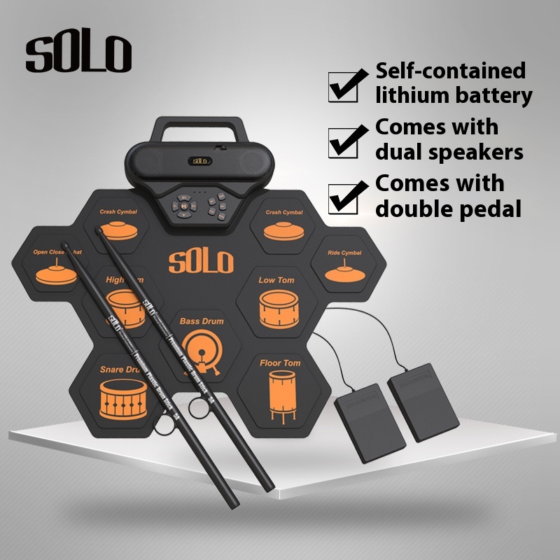 S O L O Desktop Drum Hot Model Portable Silicone Children Practice Rhythm With Audio Game Hand-rolled Electronic Drum