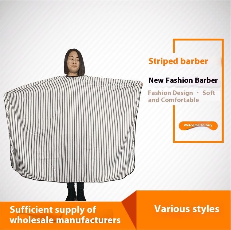 Striped Adult Hair Cutting Scarf Hair Salon Hair Cutting Scarf Waterproof Non-stick Hair Cutting Cloak Cloak