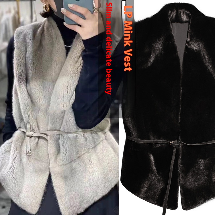 Highly Recommended~ Z G Container Goods~ L P Shawl Waistcoat Mink Fur Coat Full Mink Vest Clip Vest Women's Fit Fur
