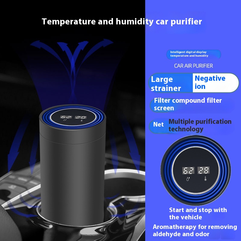 Intelligent Digital Display Car Purifier Car Negative Ion Freshener Car Desktop Air Purifier