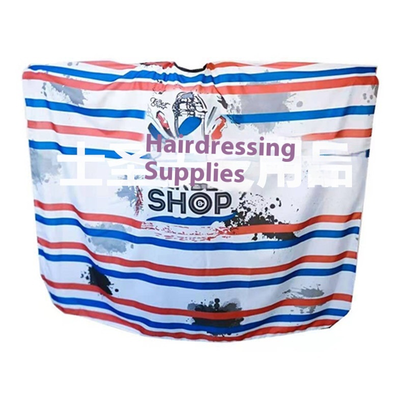 Adult Printed Hair Cutting Apron, European And American Hairdressing Apron, Hair Cutting Apron, Barber Tool Apron