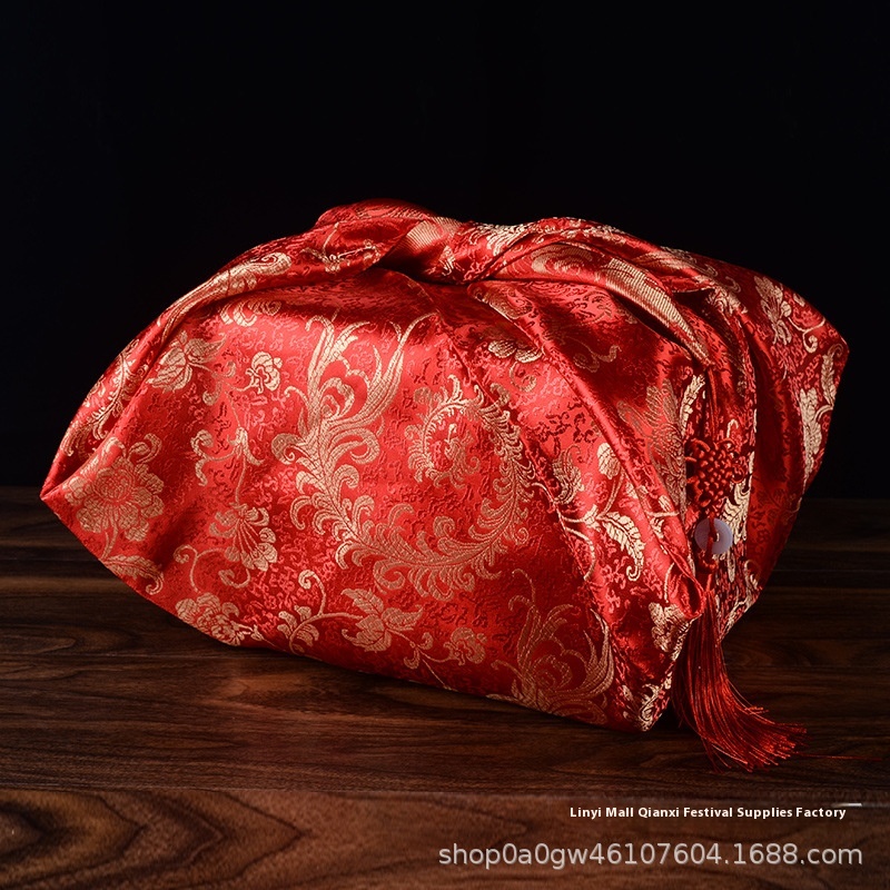 Wedding Supplies Bride Dowry Wedding Supplies Furoshiki Wedding Basin Wrapping Cloth Plus Large Red Dowry Baggage