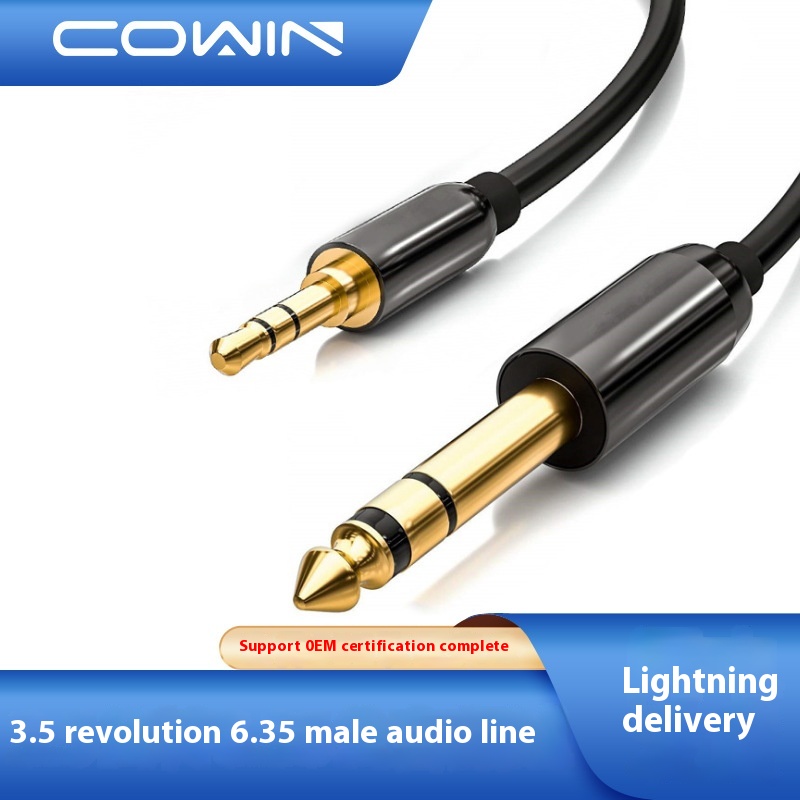 3.5 To6.5 Mobile Phone Amplifier Audio Electronic Drum Guitar Electric Piano6.35mm Audio Adapter Cable Mixer