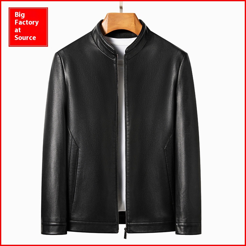 Inobani| Popular Men's Stand-collar Eco-leather Jacket, High-quality Leather Jacket For Men| Thickness Optional2336