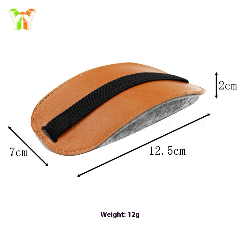 And Retail Wireless Mouse Protective Case With Elastic Band P U Leather Mouse Bag Leather Case Felt Mouse Storage Bag