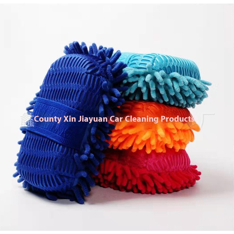Chenille Car Wiping Sponge Block Car Cleaning Coral Velvet Car Wiping Sponge Long Hair Non-slip Waxing Car Wiping Sponge