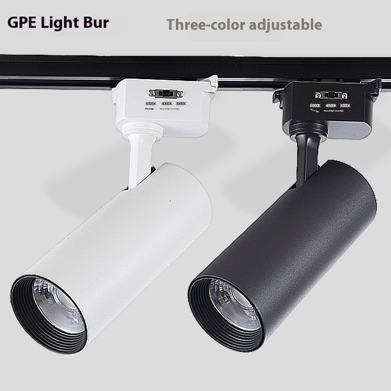One Light Three-color Surface-mounted L E D Track Light Clothing Store Jewelry Exhibition Counter Cob Track Light20 W30 W Track Light