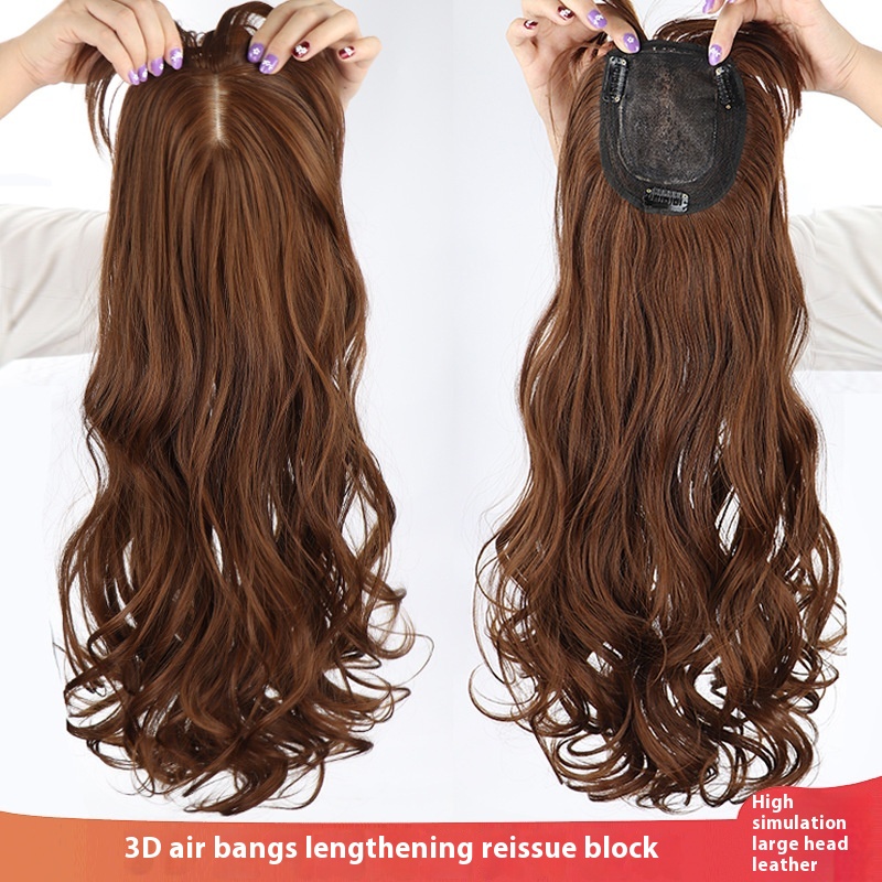 Wigs For Women With Long Hair, Simulated Long Curly Hair,3 D Replacement Hair Pieces, Large Wavy Top Hair Blocks, Hair Extensions