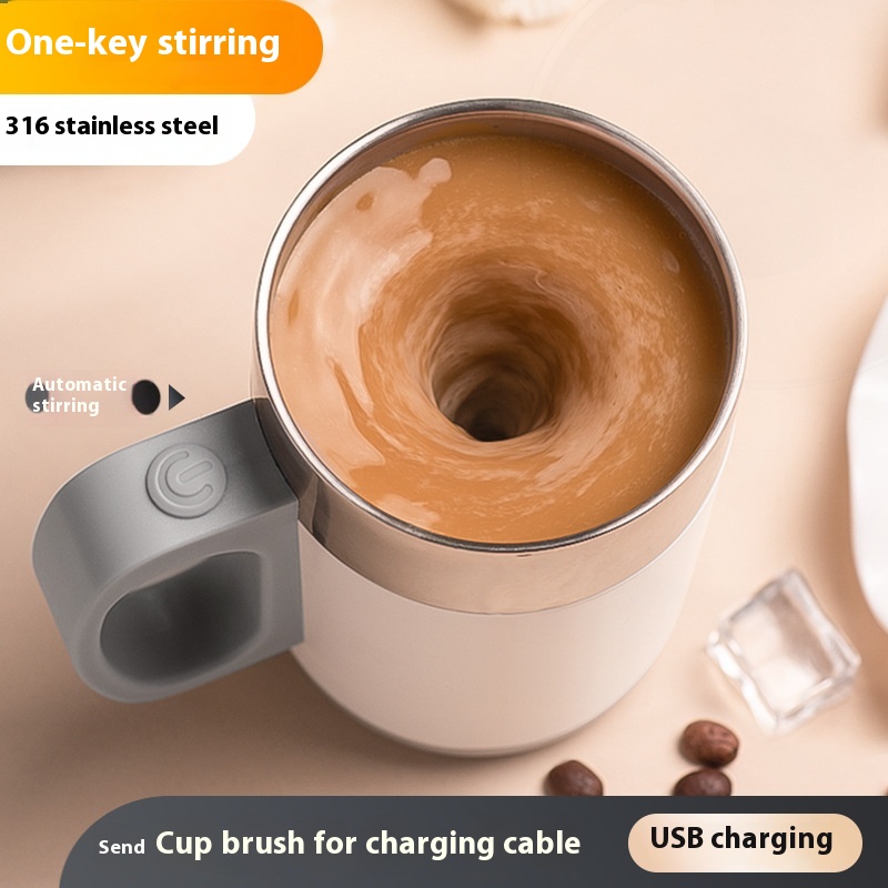 Automatic Stirring Cup-Electric Portable Coffee Cup With Magnetic Rotation,Perfect For Office Use,Rechargeable Shaker Mug For Men,Ideal For Lazy Mixing And Drinking.