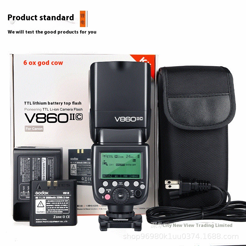 Godox V860 I I Second Generation On-camera Flash Lithium Battery High-speed T T L C/ N/ S/ O/ F S L R Camera Hot Shoe Light