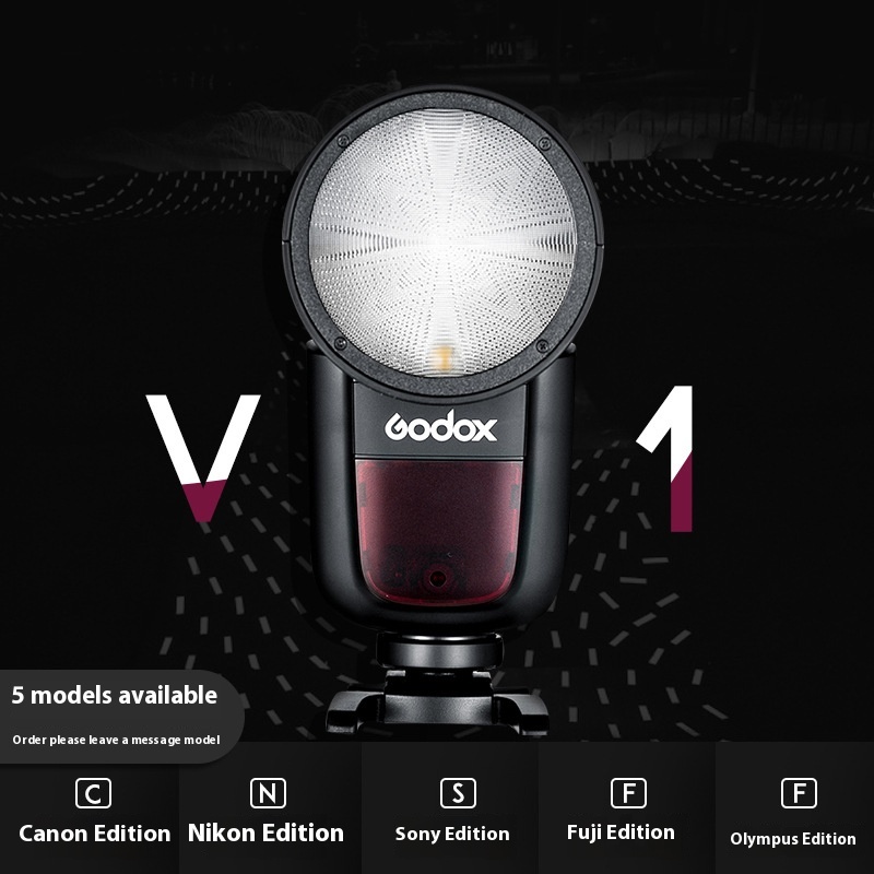 Godox V1 Circular Flash S L R Camera Lithium Motor Top Flash T T L High-speed Synchronization