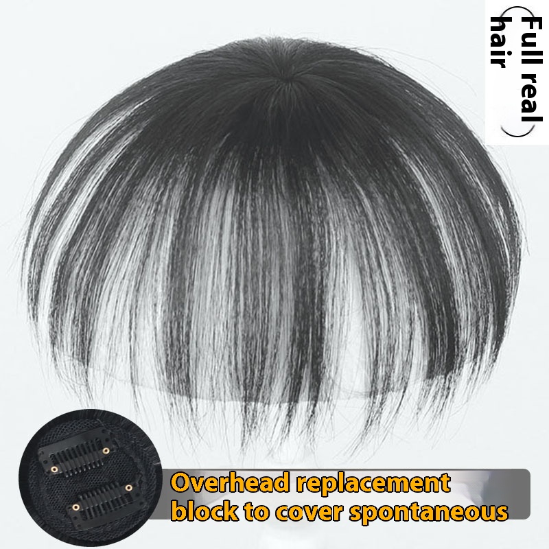 Top Real Hair Women's Head Twist Re-hair Piece Mini Top Core To Cover White Hair One-piece Wig Re-hair Piece