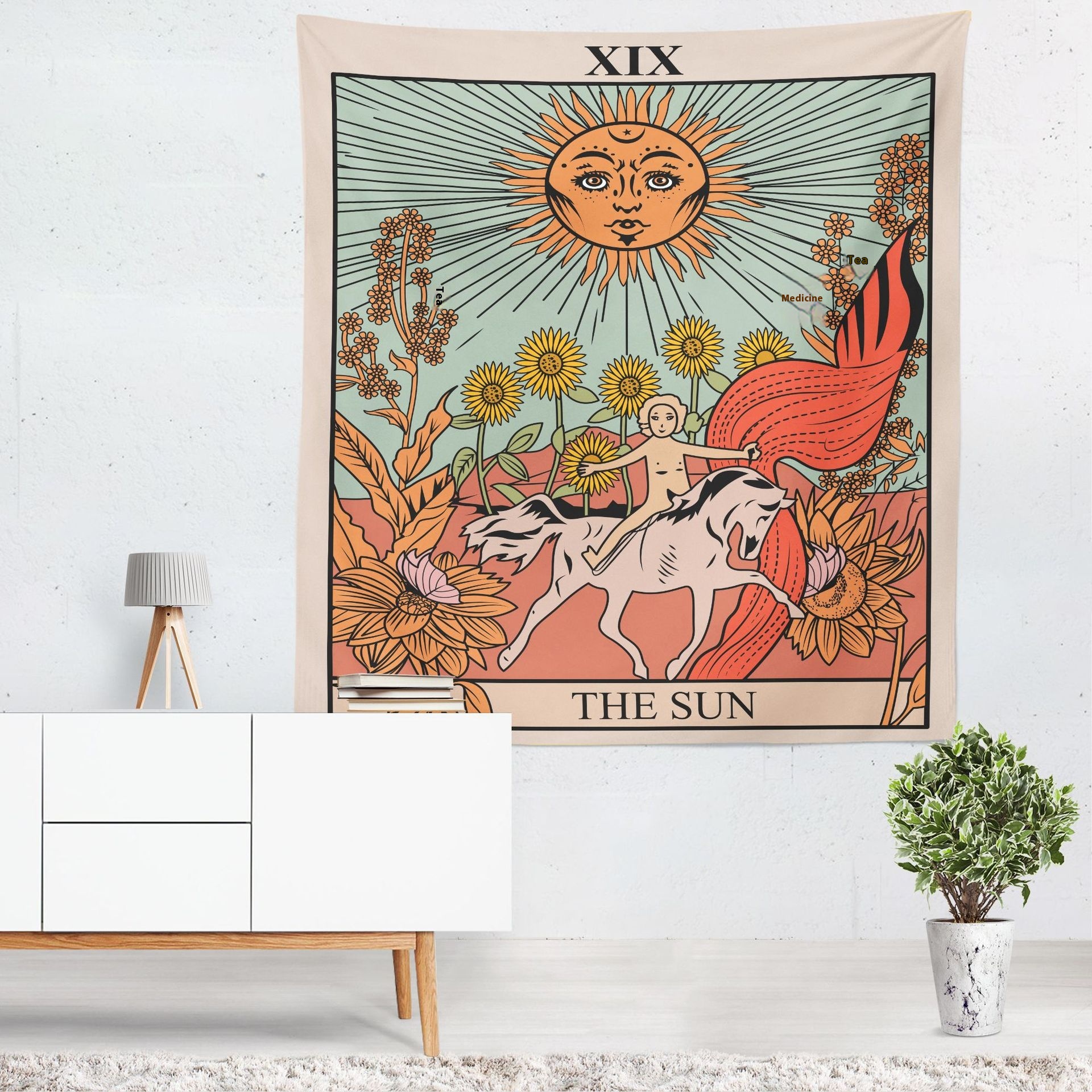 Colorful Tarot Cards, Astrology, Sun, Stars, Moon, Living Room, Bedroom, Tapestries, Indian And Middle Eastern Murals, Dropshipping