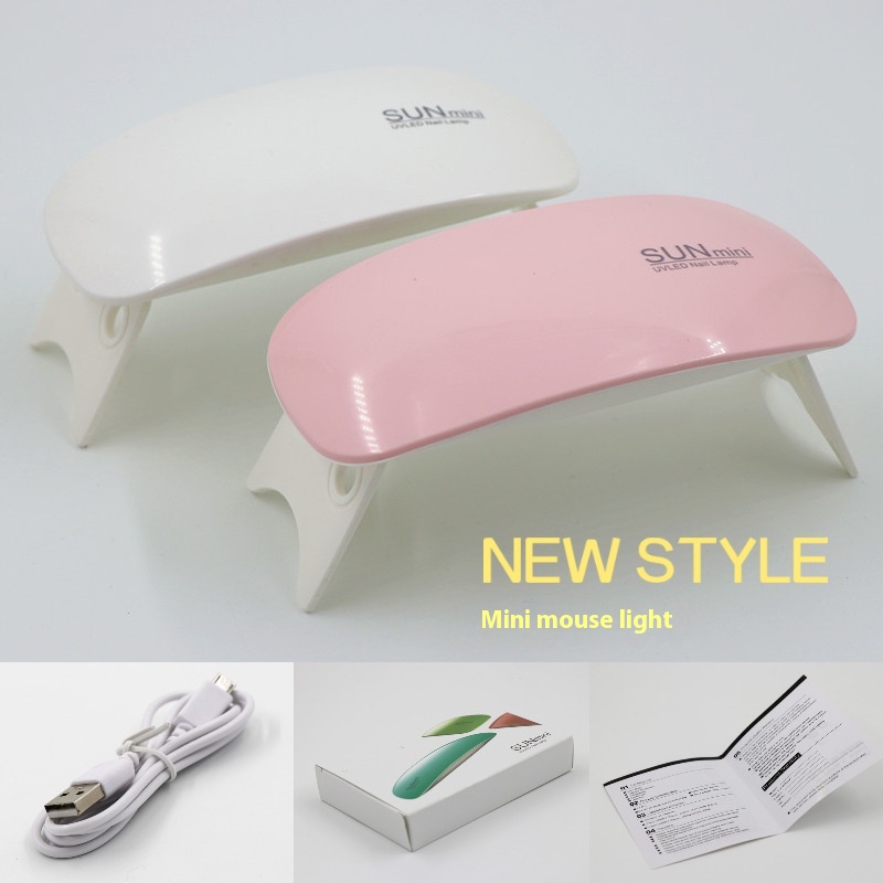 Nail Art Mini Mouse Phototherapy Lamp Mini Portable Nail Art Lamp Nail Polish Gel U V Ultraviolet Lamp Nail Art Machine2 Colors