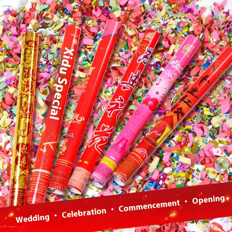 Wedding Handheld Fireworks Tube Celebration Housewarming Wedding Concierge Flower Flame Retardant Ribbon Opening Bar Salute