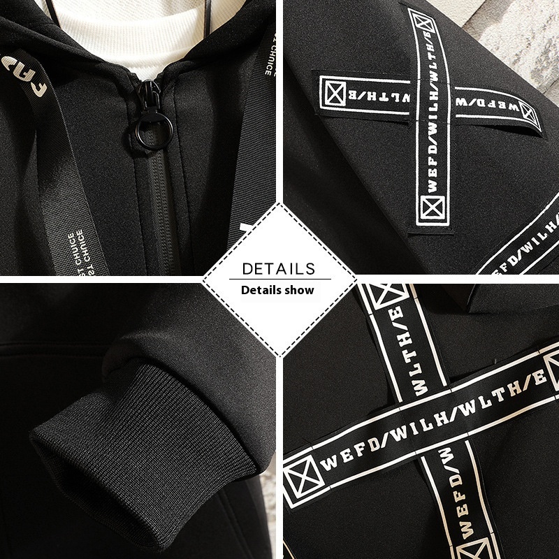 Men's Clothing Japanese Fashion Brand Autumn And Winter Large Size Men's Jacket Coat Mid-length Hooded Windbreaker - 4