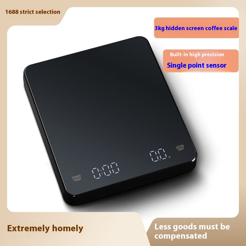 L E D Hidden Screen Timing Coffee Scale Hand Pour Espresso Electronic Scale High Precision Roasting Gram Scale Rechargeable