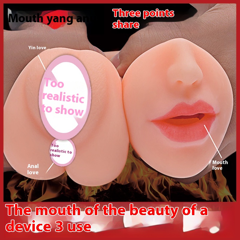 Qianyi Aircraft Cup Double-hole Masturbation Device For Men, Double-headed3-hole Famous Device, Real-life Inverted Mold, Adult Products, Inflatable Doll