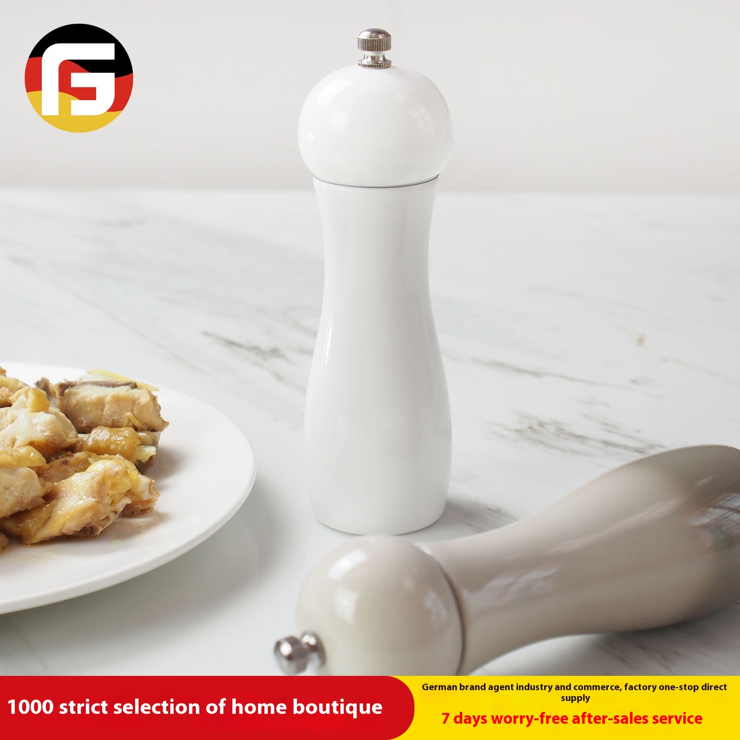 Ceramic6-inch Pepper Grinder Sichuan Peppercorn Sea Salt Manual Grinder High-looking Condiment Bottle Barbecue Tool