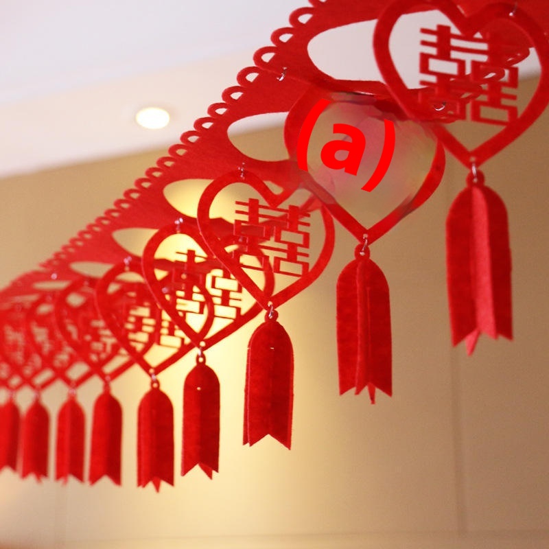 Wedding Room Decoration Wedding Decoration Supplies Wedding House Creative House Bedroom Romantic Ribbon Happy Word Latte Art