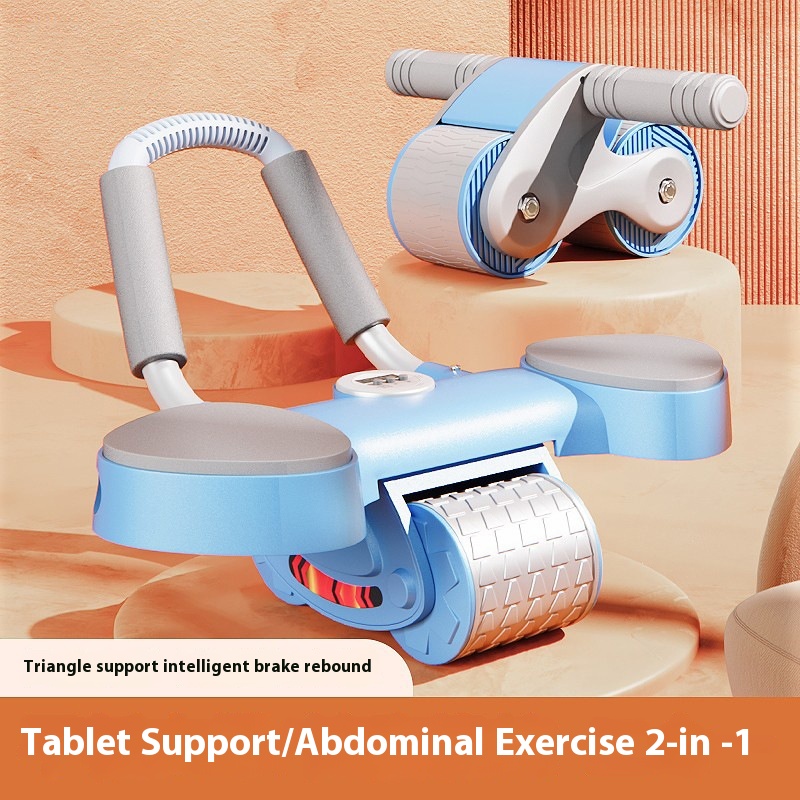 Home Fitness Wheel Automatic Rebound Abdomen Curling Exercise Abdominal Muscle Training Artifact Men And Women Flat Roller Fitness Equipment