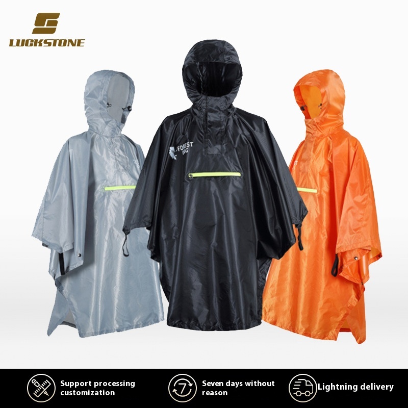 Cycling Raincoat, Outdoor Camping, Wear-resistant Rubberized Poncho, Outdoor Mountaineering And Hiking Sports, Moisture-proof And Rainproof Suit230 T