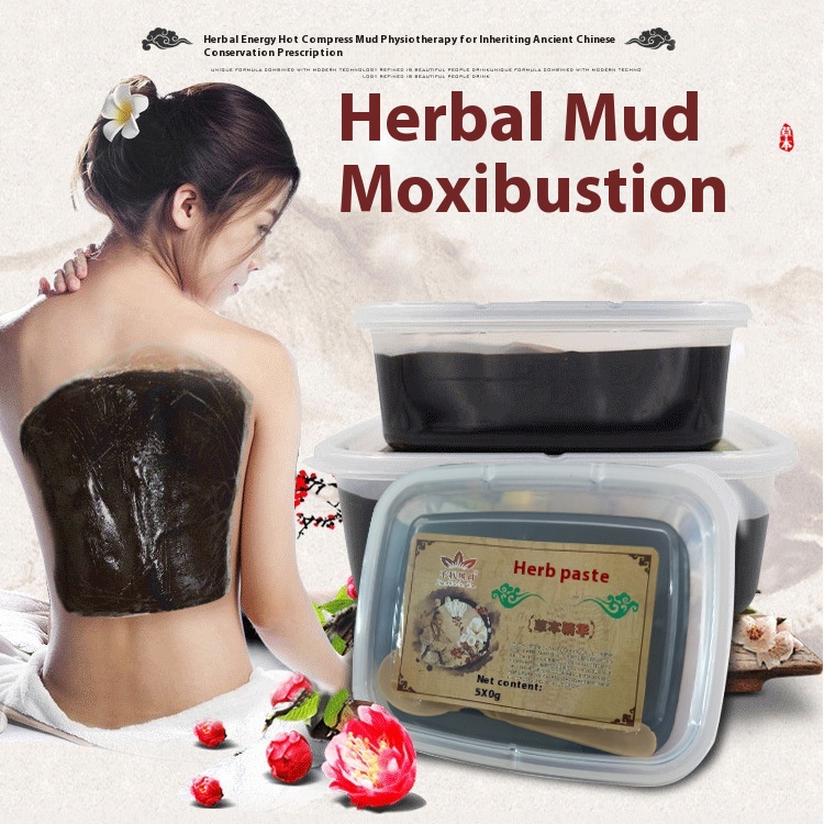 Herbal Health Mud Moxibustion500g Hot Compress Black Mud Joint Care Shoulder And Neck Soothing Black Mud Moxibustion